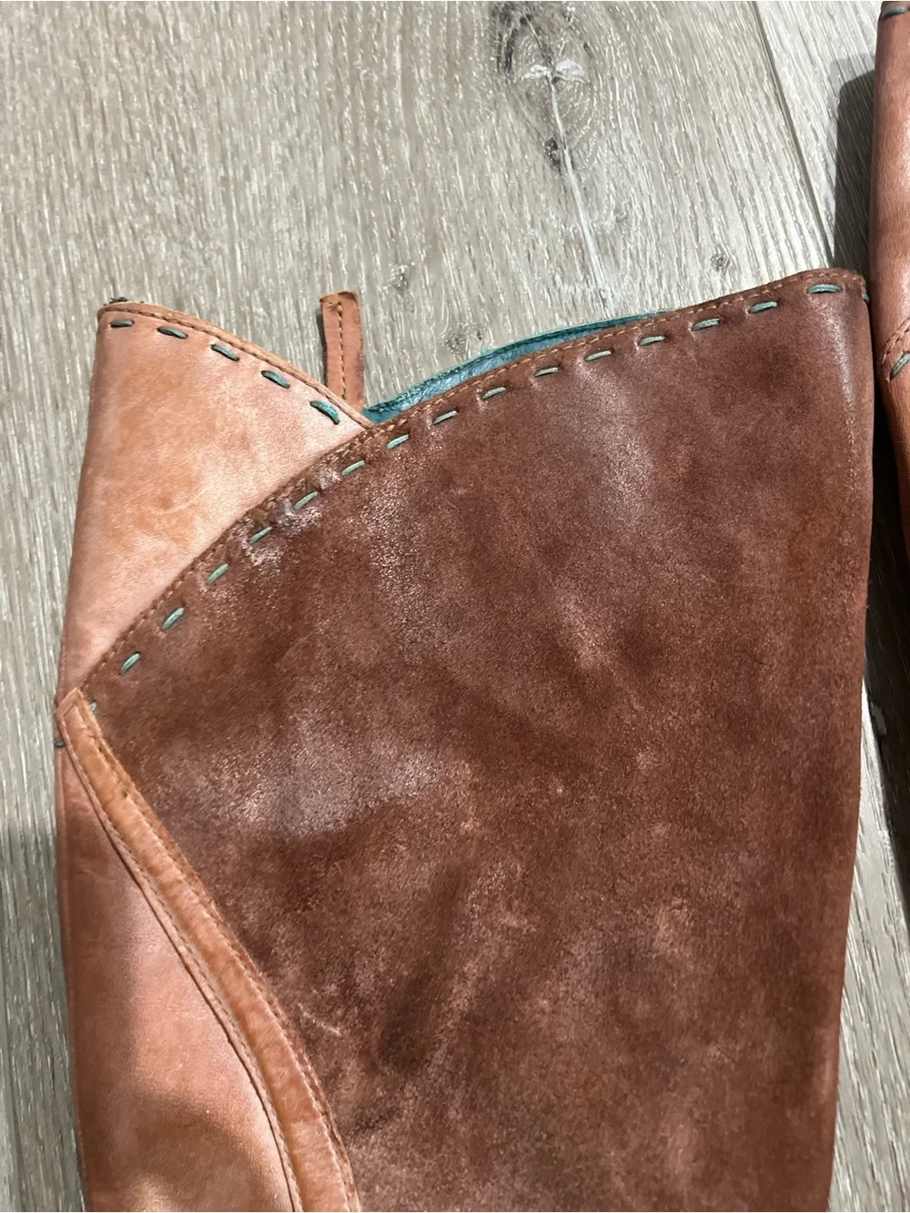 Roan by Bed Stu Karolus distressed two tone Tall Boots
